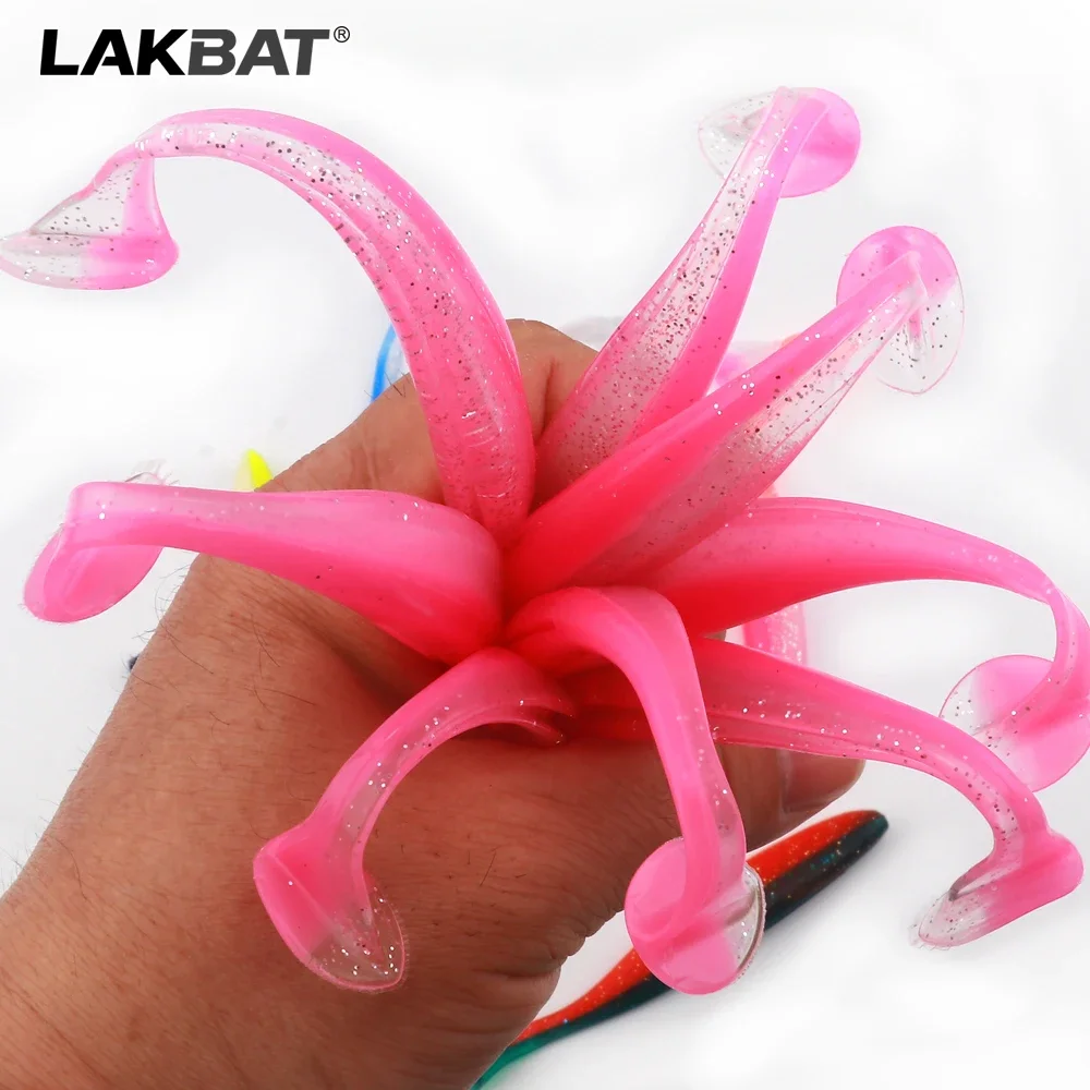 LAKBAT 10 Stück Langlebige Weiche Silikon-Wurmköder 6/7/9/12cm Künstliche Weichköder für Barsch, Forelle, Süßwasser- und Salzwasser-Angeln – Detail 4