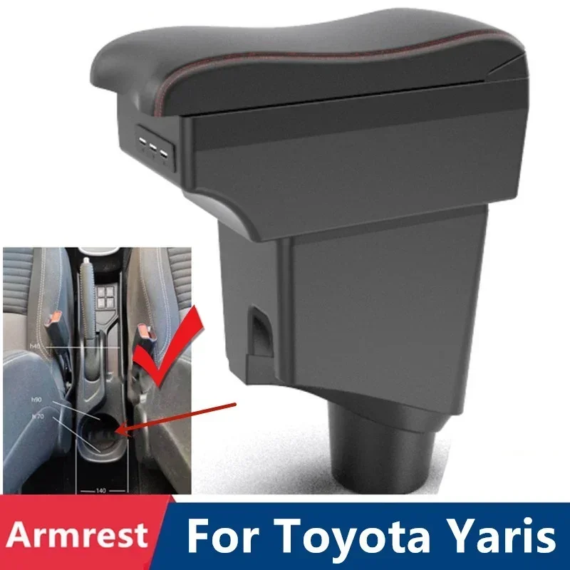 

Armrest Box For Toyota Yaris 2015 2016 2017 2018 2019 2020 2021 Car Central Storage Modification USB LED Arm Rest Accessory