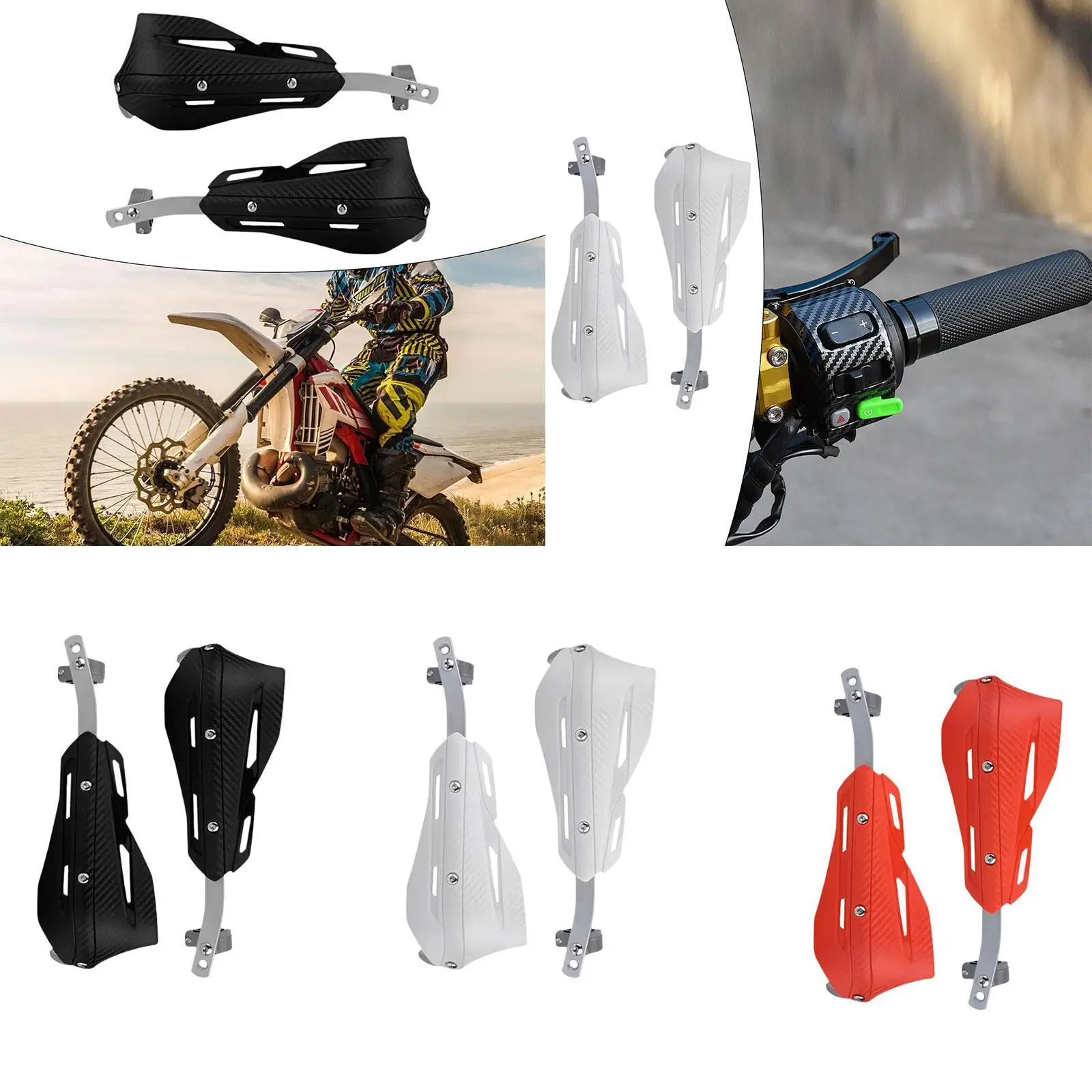 2x 핸들바 가드 커버 알루미늄 합금 핸들 견고하고 설치가 쉬운 쿼드 ATV 모토크로스용 더트 바이크 핸드가드