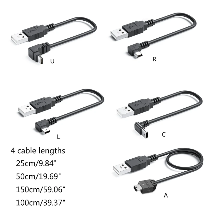 Convenient USB to Mini USB Cable for Charging Cable Wires Stable Data Transmission Cord 25cm/50cm/150cm/100cm Long DropShipping