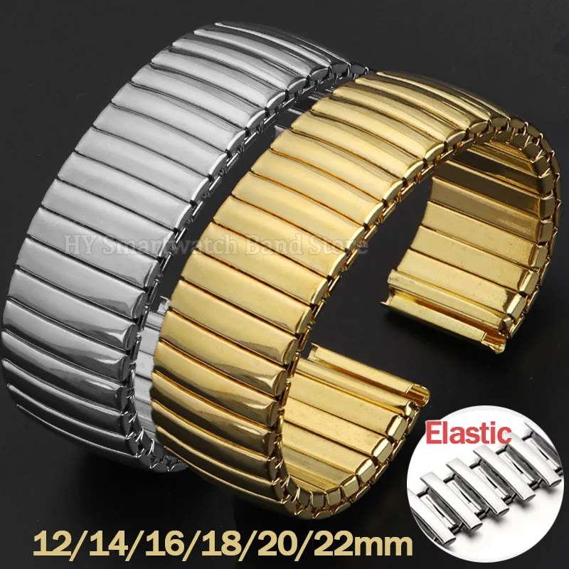 Cinturino per orologio elastico in acciaio inossidabile 12mm 14mm 16mm 18mm 20mm 22mm Uomo Donna Bracciale universale Accessori per cinturino di espansione in metallo