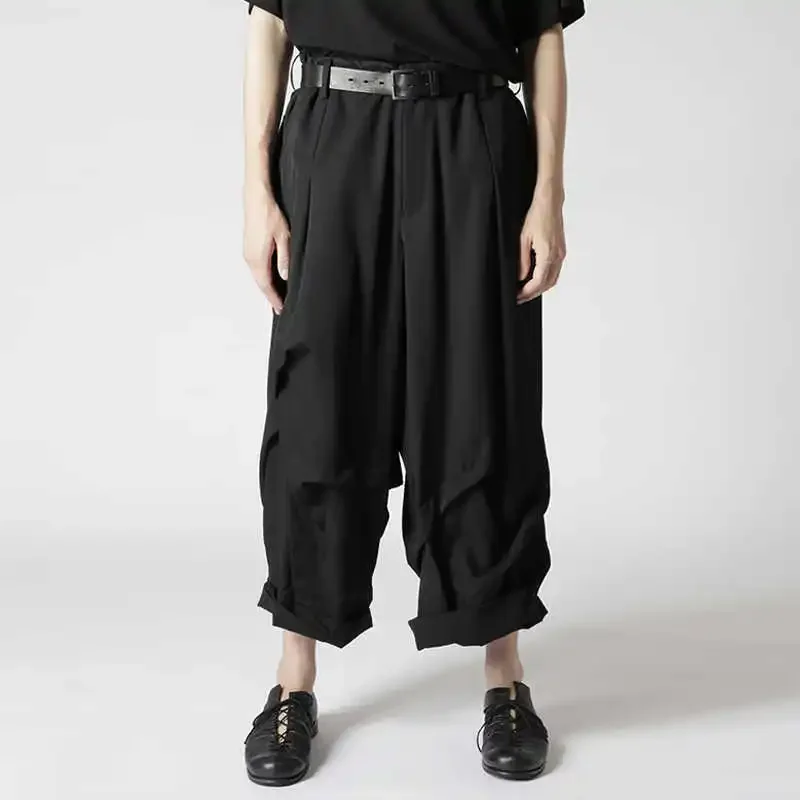 

YOJI OOAK оригинальные японские шерстяные брюки художника, повседневные брюки, брюки-фонарики, свободные мужские и женские брюки