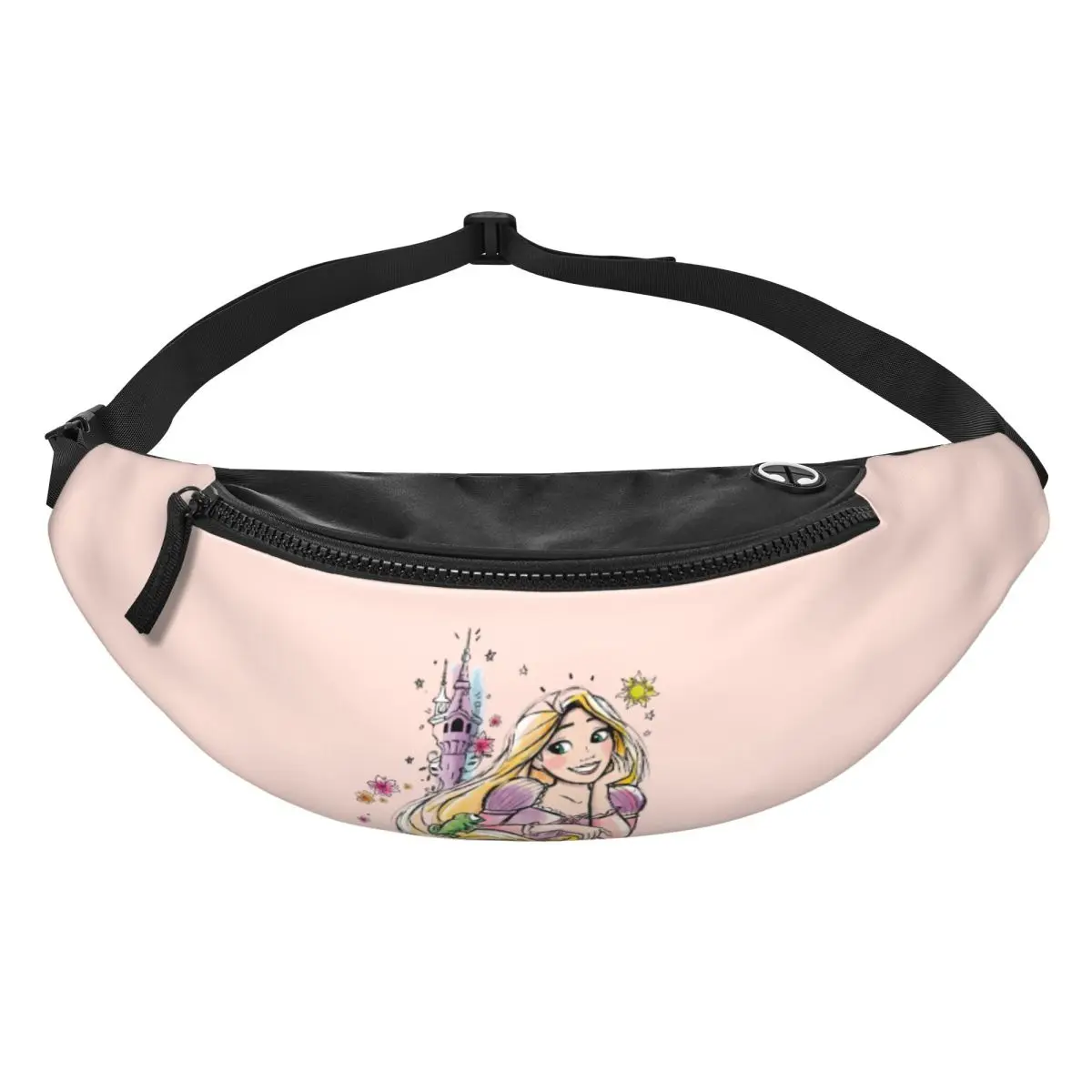 

Custom T-Tangled Fanny Pack Men Women Casual Cartoon Funny Crossbody Waist Bag for Hiking Phone Money Pouch