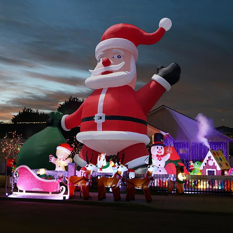 

Giant Inflatable Santa Claus Christmas Yard Decoration with Air Blower Blow up Christmas Decorations Outdoor Xmas Holiday Party