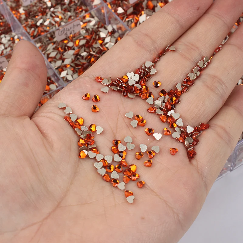 New Beautiful Shiny Orange Flat Back Nail Art Rhinestones 31 Styles DIY Manicure Decoration Accessories Glass Stone