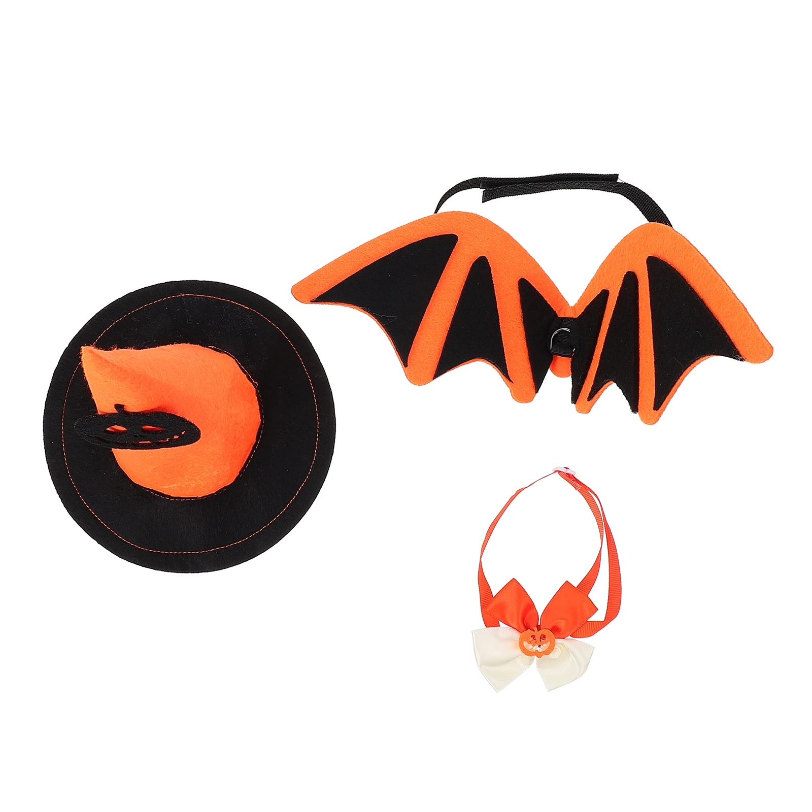 

1 set 1 Set Halloween Bat Wings Pumpkin Hat Party Supplies Adjustable Reusable Non-Woven Costume For Dogs Cats Festival Suits
