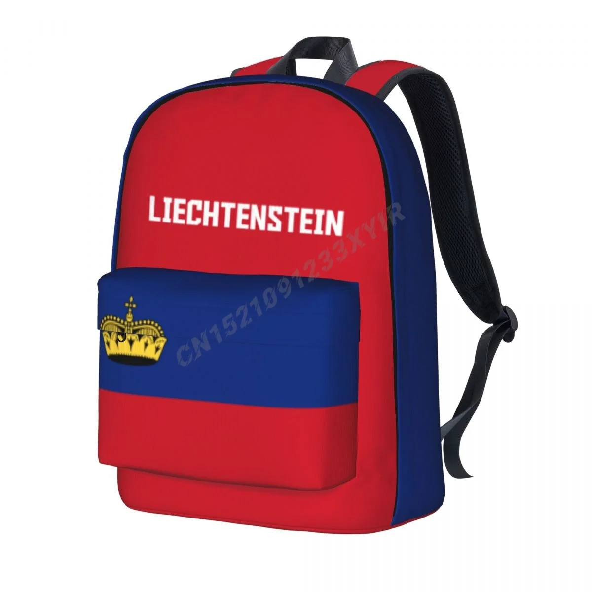 Unisex Backpack Liechtenstein Flag Stitch Schoolbag Messenger Bag Case Laptop Travel Bag Mochila Gift