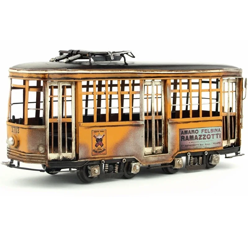 2021 high quality hot sale vintage Tin handmade car model tram Antique Iron crafts gift in Milan Italy