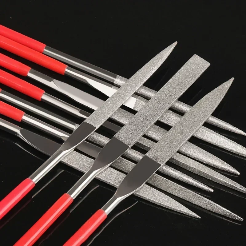 Picture 5: Mini Needle File Set Diamond Coated Length 140/160/180mm Diameter 3/4/5mm for Ceramic Glass Gem Stone Hobbies and Crafts