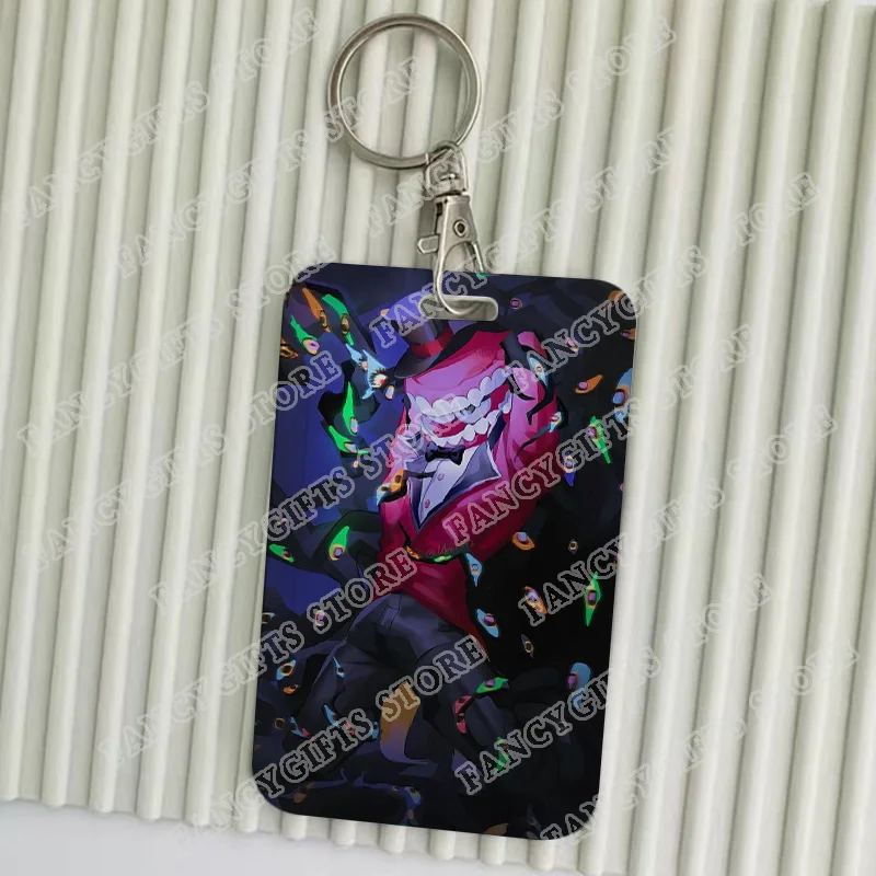 Cute Cartoon Chibi Keychains Holders Bank Bus ID Credit Cards Key Ring Chains