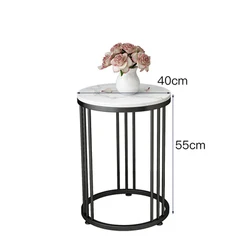 Nordic light luxury marble living room simple modern creative storage small round outdoor multilayer side table double layer