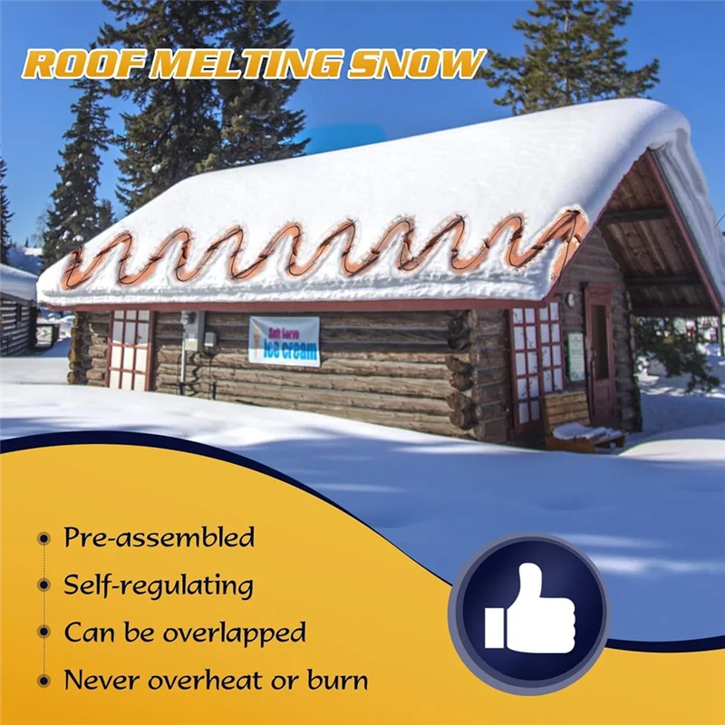 ALIM-ヒートテープ、除氷ヒートケーブルセットキット、パイプ凍結防止水道管ヒートケーブルキット（取り付けバックル付き）、米国プラグ