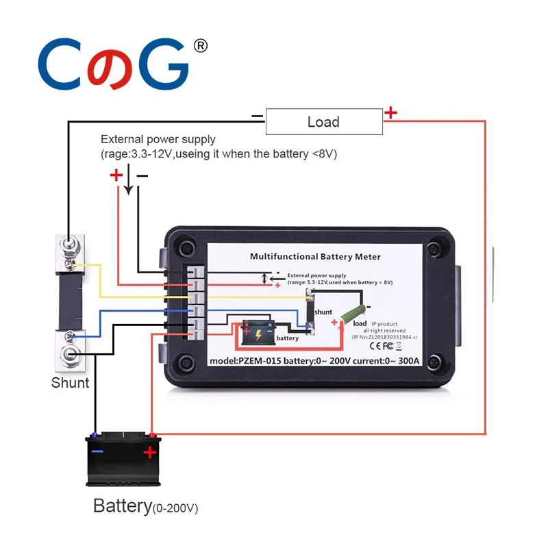 CG 500A Digital Meter DC 0-200V 9 in 1 Voltmeter Ammeter LCD DC Voltage Current Power Energy Detector Amper With FL-15 Shunt