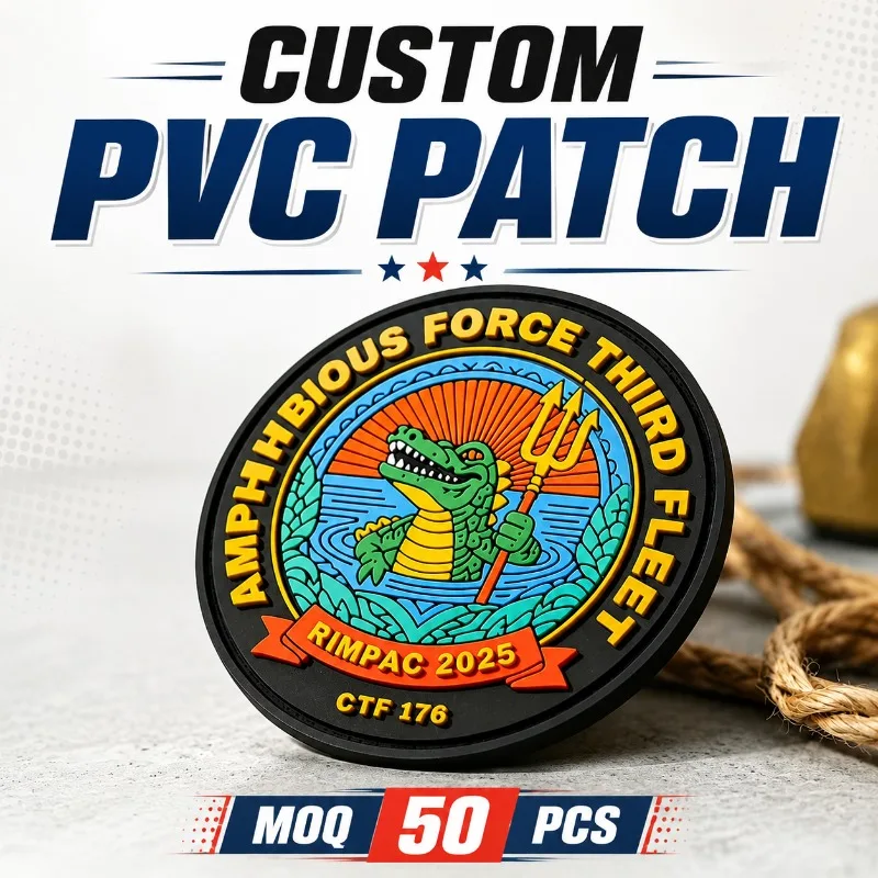 Großhandel Maßgefertigte PVC-Aufnäher 3D Gummi Weiche Abzeichen Personalisiertes Logo mit Klettverschluss Taktische Patches für Kleidung und Taschen