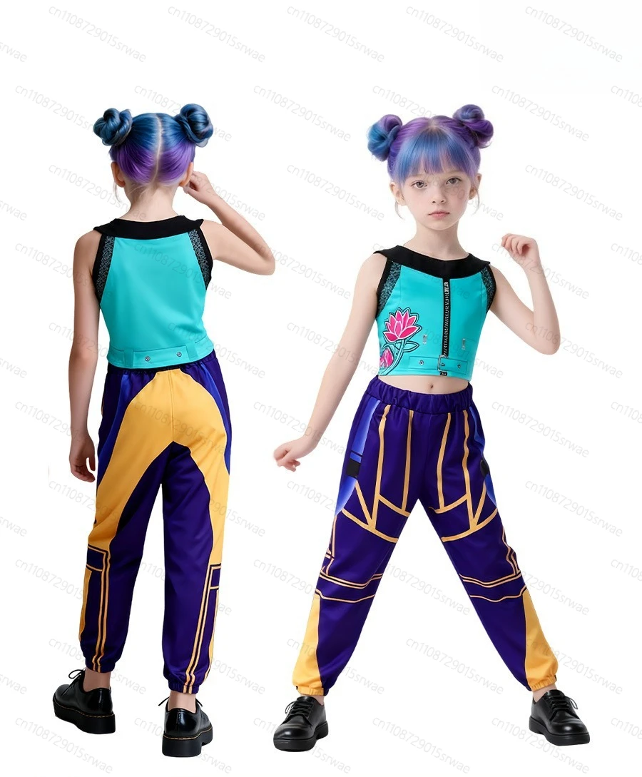 ชุดคอสเพลย์วงดนตรีเด็ก Rumi Zoey KPOP Demon Hunters ชุดแสดงการ์ตูน มีหลายขนาดให้เลือก