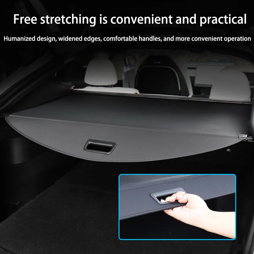 For Tesla Model Y Trunk Cargo Cover Curtain  Rear Luggage Carrier Retractable Partition Baffle Plate Convenient Store items