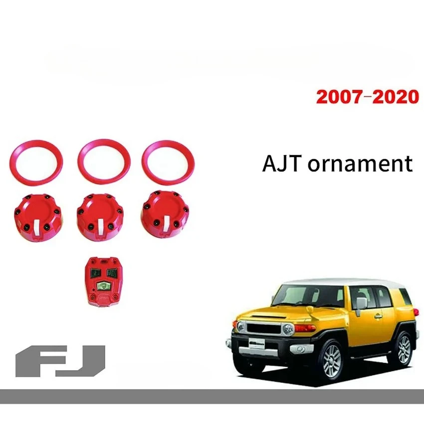 American AJT Interior Kit For Toyota FJ Cruiser Air Conditioner Knob Altimeter Decoration AJT 3 Button Key Case Modification