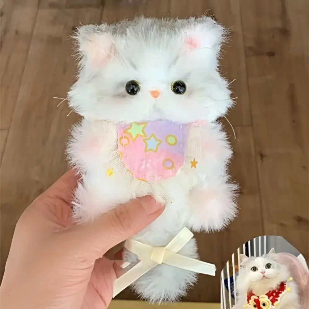 Creative Handmade Twisty Stick Little Cat Pendant Keychain Gifts DIY Material Package Twist Bar Kitten Doll Toy
