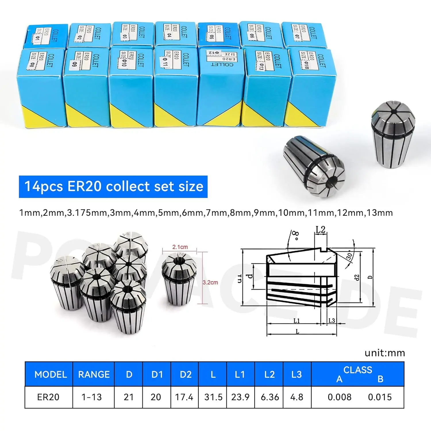 3.5KW ER20 220V 380V CNC Water Cooling Waterproof Spindle Motor + 4KW HY Inverter VFD & Clmap For Lathe Router Milling Machine