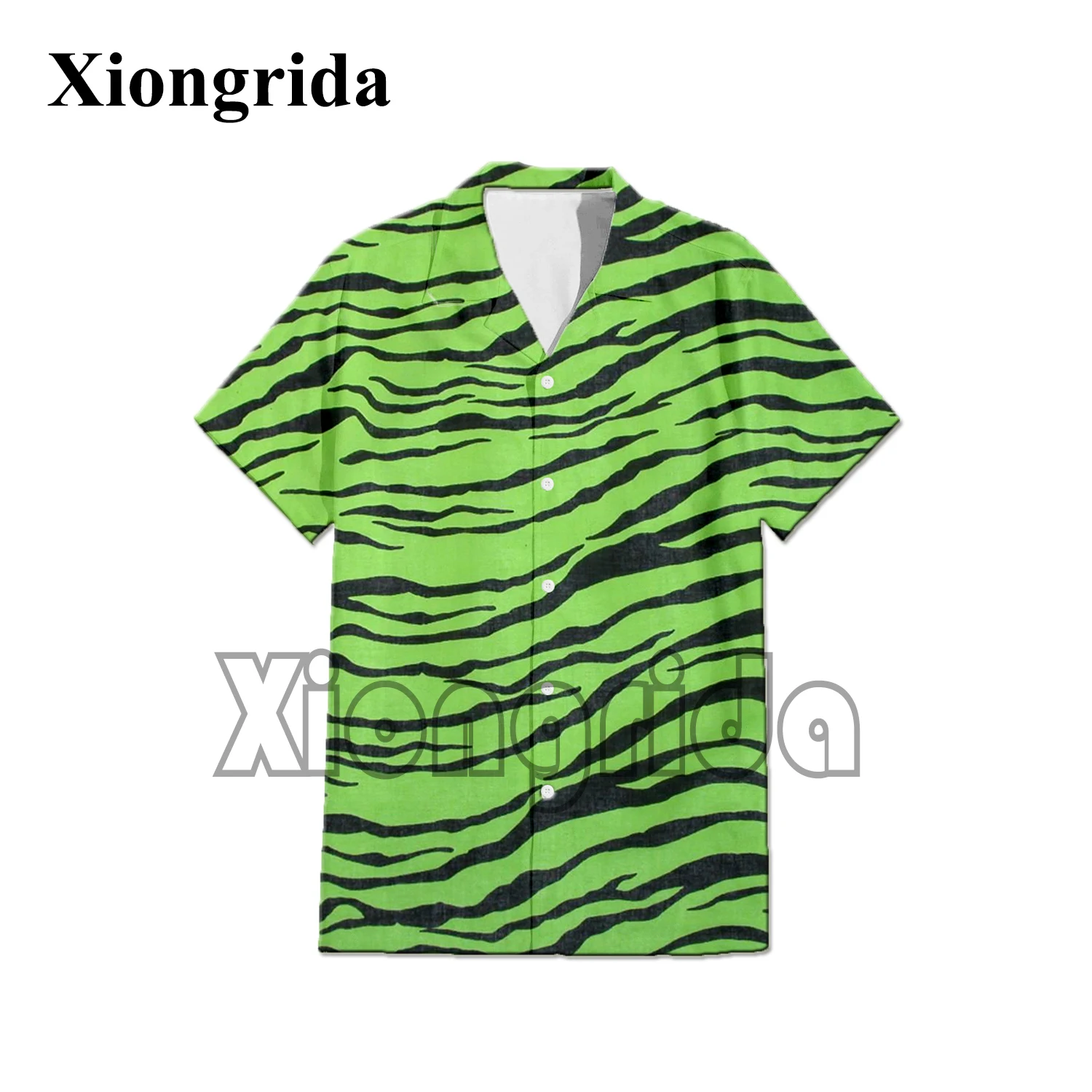 

Novelty Zebra Grain Striped Shirts Unisex Hip Hop Street Funny Colorful Zebra Print Short Sleeve Blouse Harajuku Men's Top