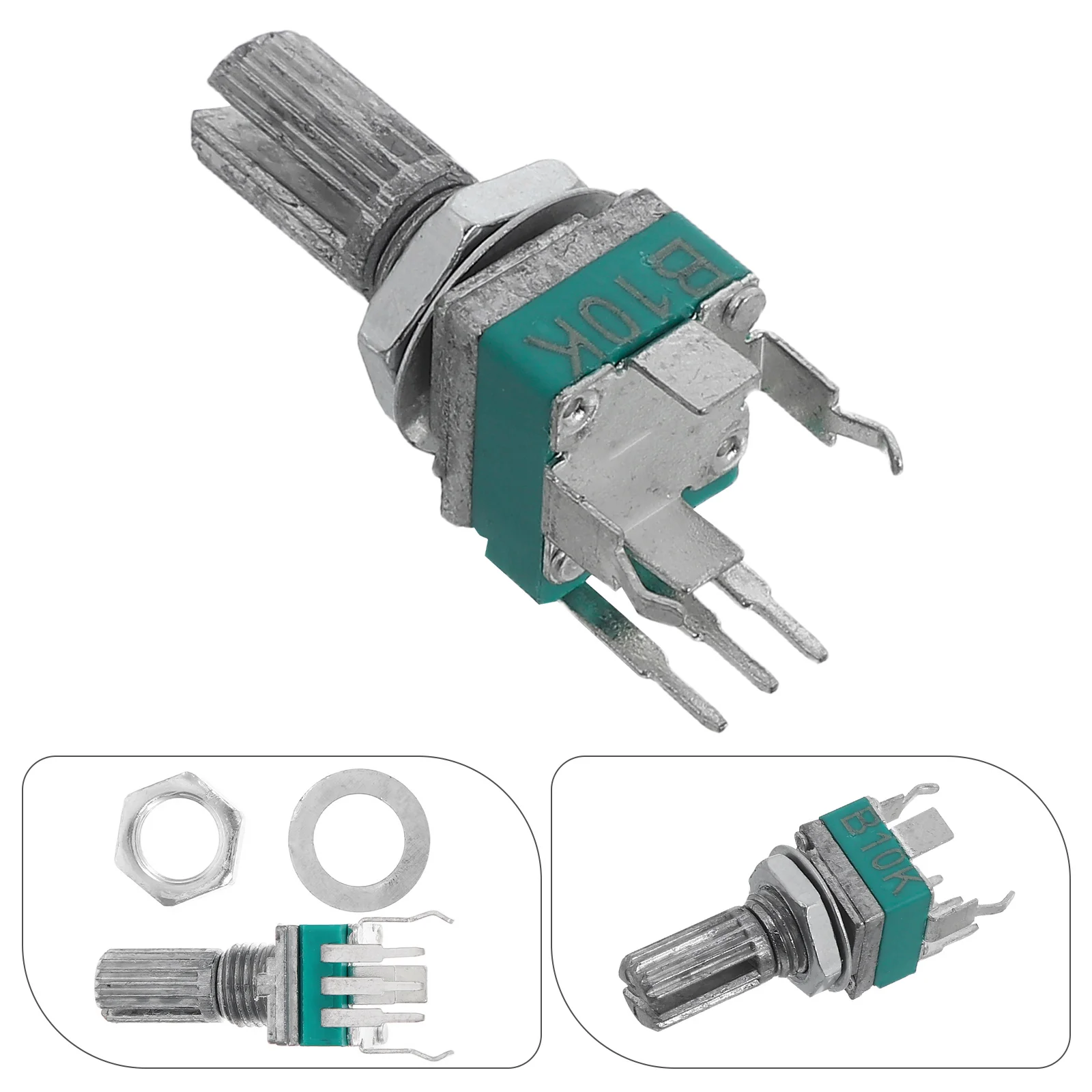 

10pcs Precision Potentiometer B10k Metal Carbon Film Vertical Bracket Audio Tuning Electronic Repair Wide Resistance Range