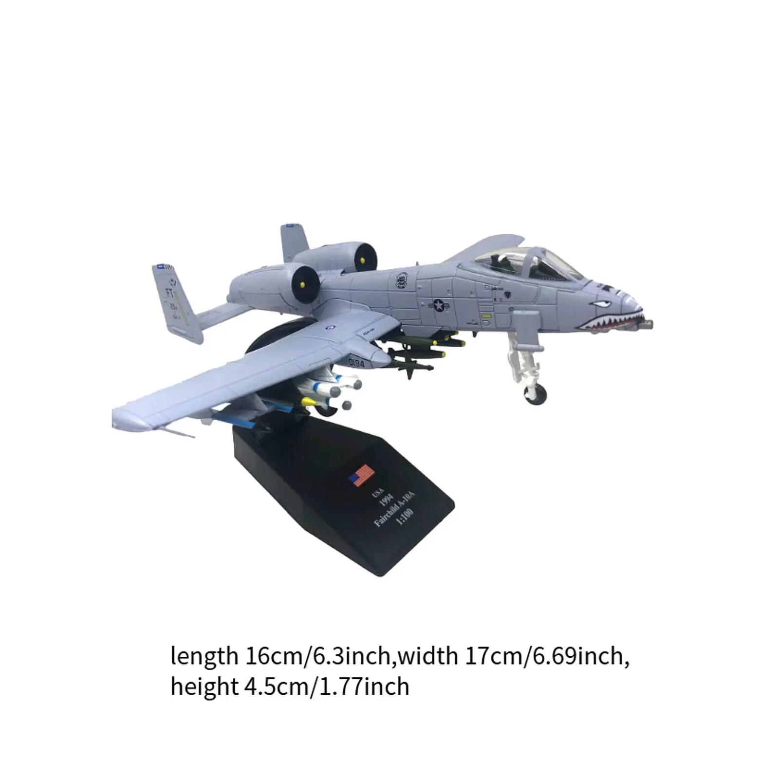 Diecast Aircraft Toy Model A10 1 100 Scale Alloy Fighter Jet with Stand for Collection Display Aviation Themed Gift for Adults