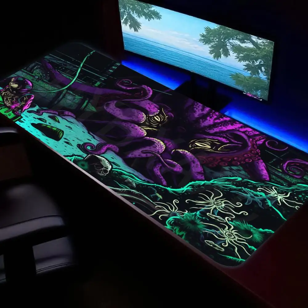 HYBXAXC Dark Nautical Fantasy Mouse Pad Desk Mouse Pad Desk Pad Extended Gaming Keyboard Mats Large XXL Gamer Mousepad 90x40