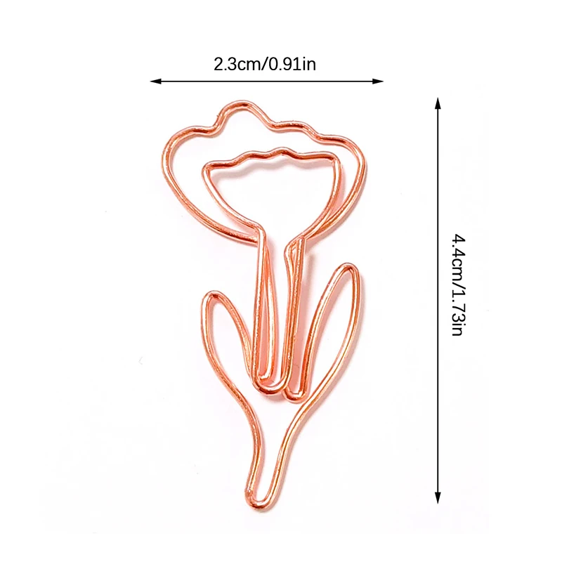 10PCS/Set Colored Flower Shaped Paper Clip Colored Paper Clip Office Stationery Metal Bookmark Holder Stationery Paper Clips