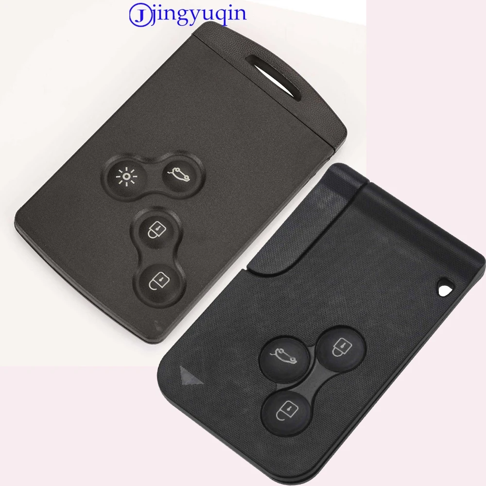 

Jingyuqin удаленная смарт-карта для Renault Clio Logan Megane 2 3 Koleos Scenic Card Case черный автомобильный брелок с маленьким ключом