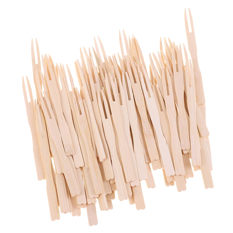 Tenedores desechables para Catering, palitos para fruta, púas para aperitivo, postre, fiesta, almuerzo, 80/100 Uds.