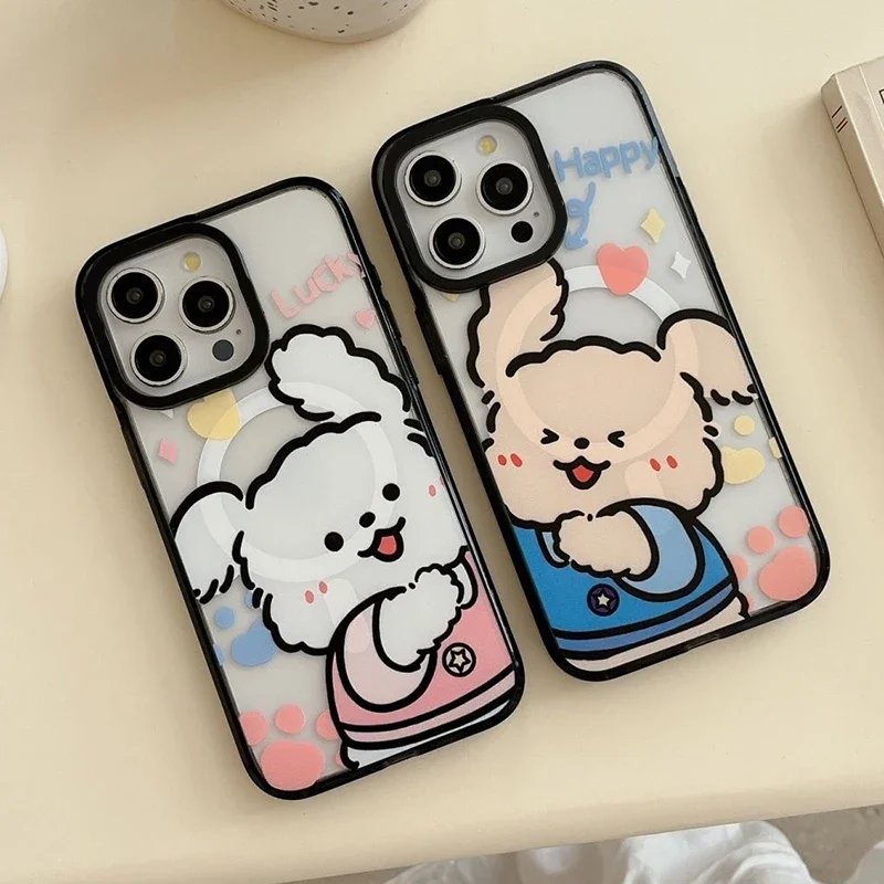 

Cute Bear Lovers Magnetic Phone Case Cover for IPhone 11 12 13 14 15 Pro Max Case for IPhone 15 Pro Max