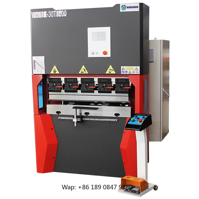 【Hot】RONGWIN WD67K 30T CNC Hydraulic Press Brake 1600x200mm Working Table Semi-Automatic High Productivity