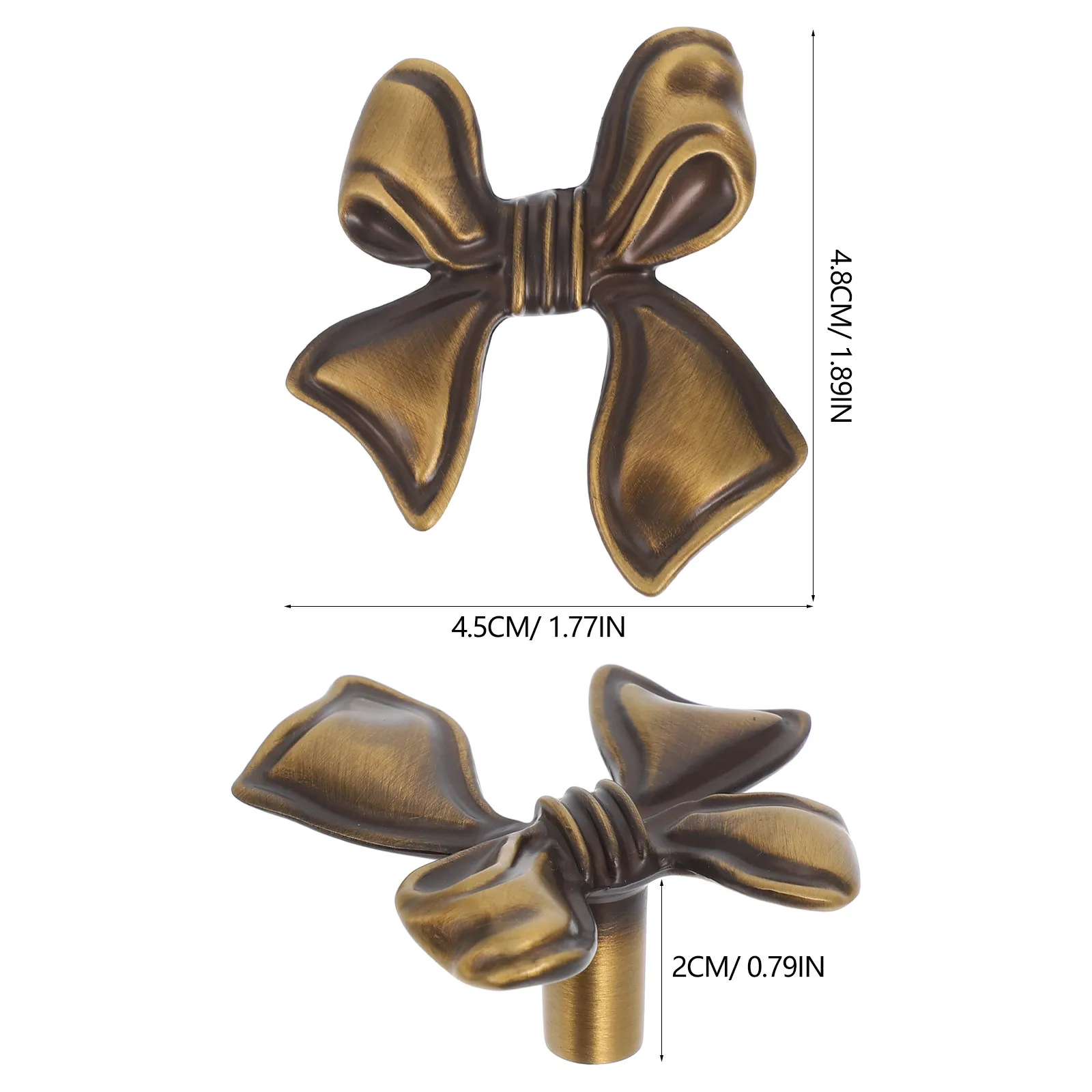 1Set Drawer Handle Bow For Dresser Drawer Knob Furniture Maker Copper Bowknot Shaped Cabinet Wardrobe Knobs
