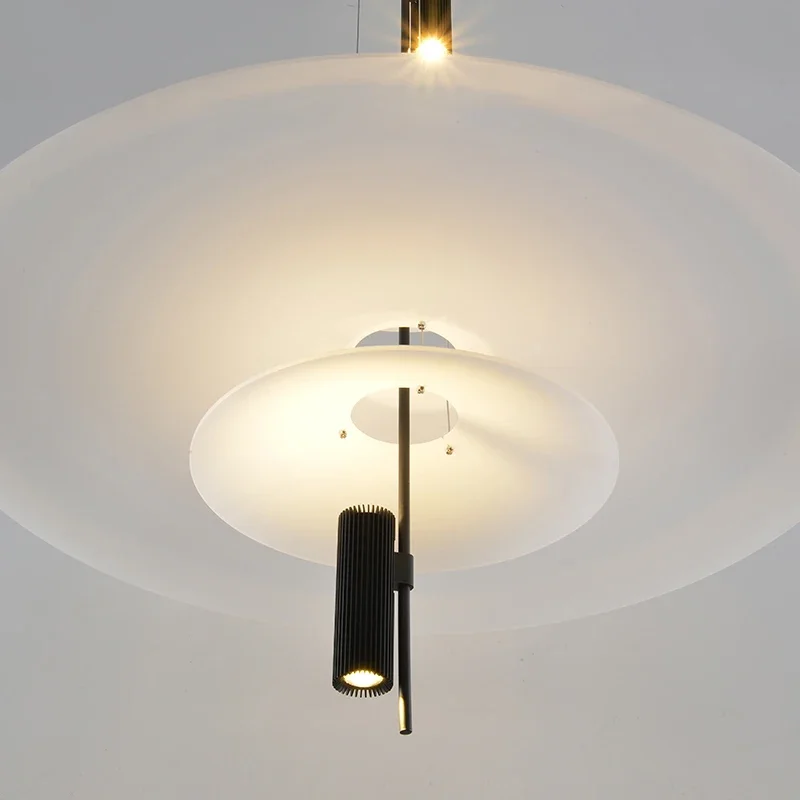 Italian Flamingo UFO Chandelier Modern Simple Exhibition Hall Study Villa Restaurant Bar Acrylic LED Light