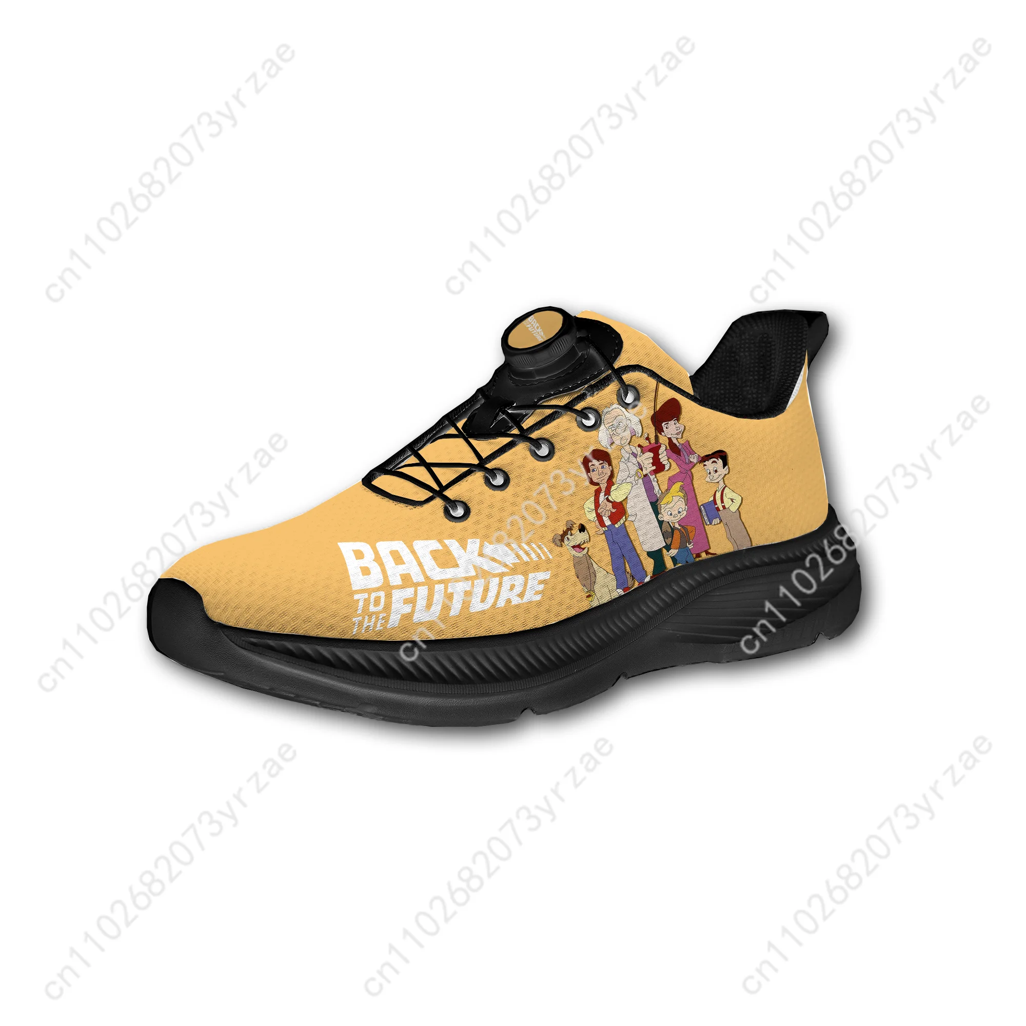 Back To The Future Customized Men Women Laceless Rotating Button Walking Shoe Fashion Lightweight Sports Shoes Custom Images view 2