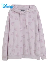Disney Mickey Mouse Hooded Sweatshirt Women Fleece Hoodies Casual Loose Pullover Tops Female Streetwear Cartoon Jacket Jumper