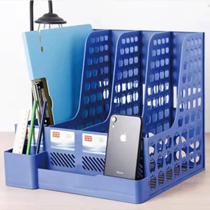 

Office Tool With Large Size, Multiple Functions, File Column, Office Supplies, Plastic Quadruple Multi-Layer Bookshelf, Desktop