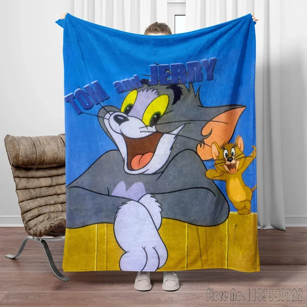 Film Tom and J-Jerry Cartoon 3D Printed Cute Kids Blanket Throw for Bed Sofa Decor Fleece Nap Blankets Boys Girls Children Gift