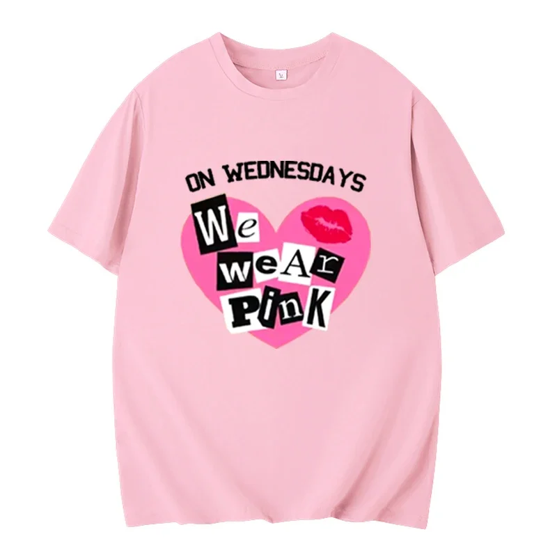 Wear t-shirt rosa del venerdì t-shirt rosa del mese consapevolezza del cancro al seno Mean Girl Fashion Trends Hip Hop Rock Streetwear