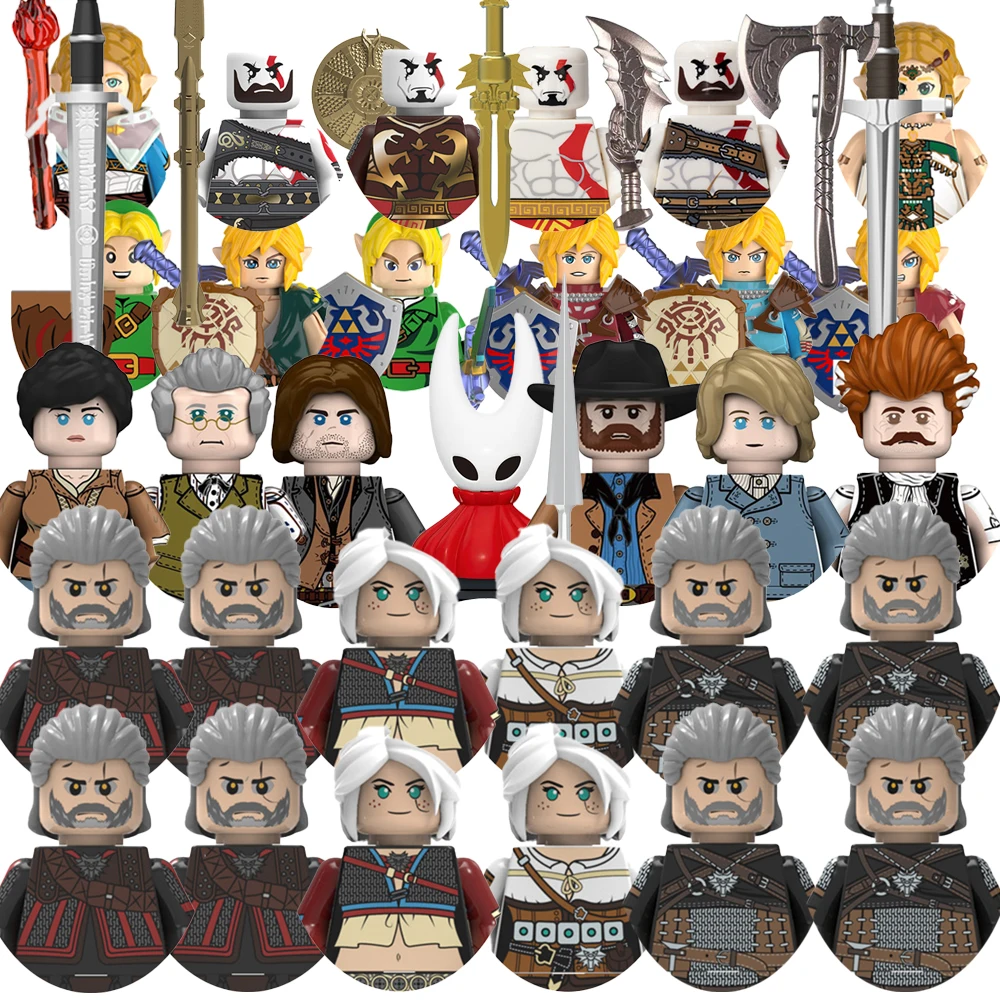 Bloques de Construcción FT24-27 The Witcher Geralt Ciri, Regalos de Juguete, Bloques de Red Dead Redemption, Mini Figuras de Acción DIY para Navidad
