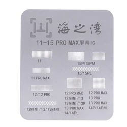 Universal LCD Screen Display IC Protection BGA Reballing Stencils for iPhone 11 12 13 14 15 Pro Max Flex Screen Chip Steel Net