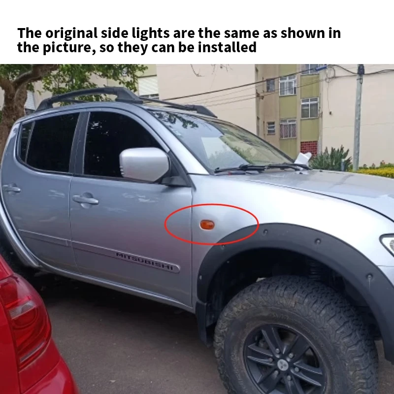 2X Dynamic For Mitsubishi Triton L200 2005-2015 Pajero Montero Sport Nativa 08-16 LED Side Marker Blinker Light Turn Signal Lamp