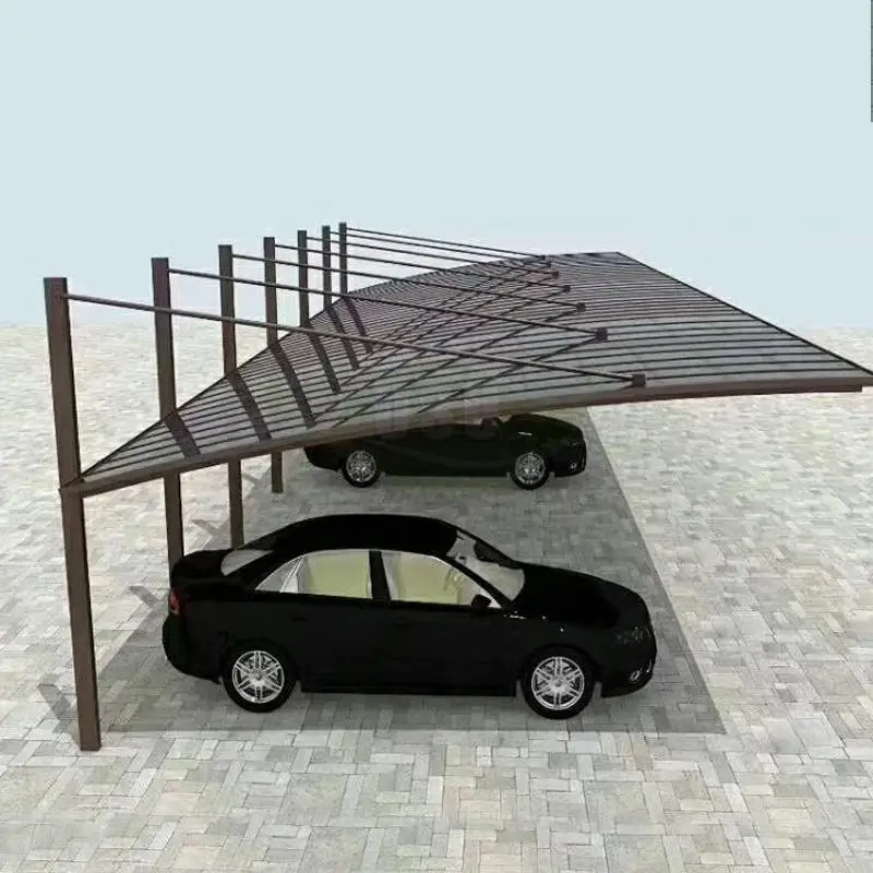 Customization Outdoor 2 Car Shed Polycarbonate Arched Roof Aluminium Garages Carport