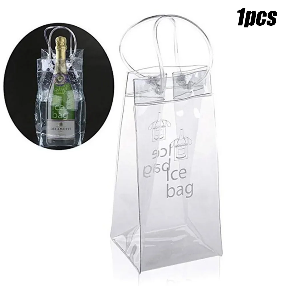 Ice Wine Bags PVC Anti-leakage Ice Bag Transparent Refrigerated Champagne Red Wine Bottle Whisky Eco-friendly Portable Ice Bags