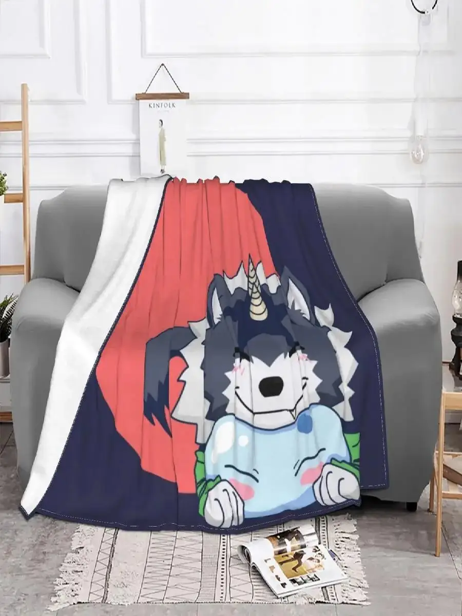 Ranga and Rimuru Chibi This Time I Was Reincarnated as a Slime Fleece Spring Autumn Warm Throw Blanket for Sofa