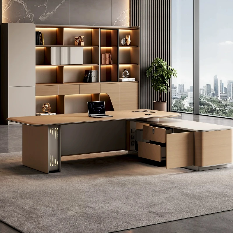シンプルモダン高級昇降式ボスデスクスマート電動デスクオフィス - Office Furniture Rental のレビューと価格