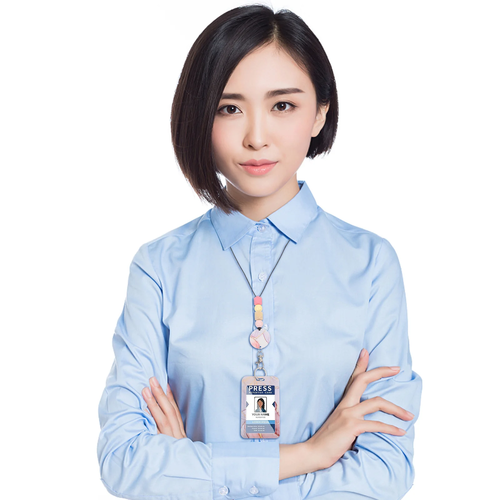 

1 set Slide Open Card Holder Name Badge Holder Id Card Sleeve Vertical Badge Protector For Work School Nurse Staff Clear Window