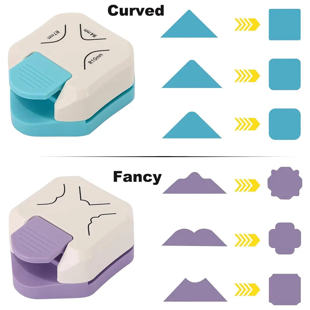 2PCS 3-in-1 Paper Corner Rounder Punch R4/R7/R10mm Decorative Corner Cutter for Scrapbooking Card Making Photos DIY Paper Crafts view 3
