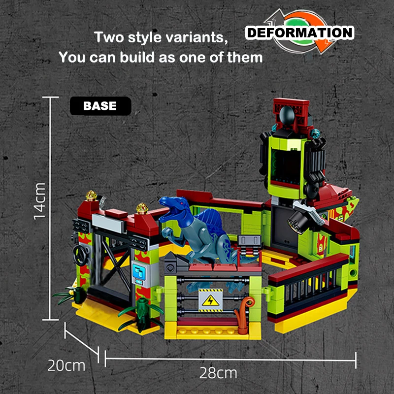 Cretive Ideas 2in1 Dinosaur Adventure Roving Vehicle Building Blocks Pterosaur Pursuit Model Brick Assembly Toy Gift For Kid Boy