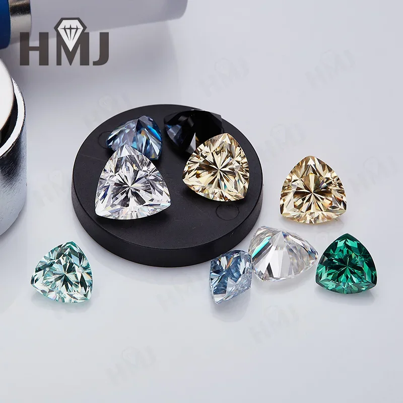 Moissanit-Labordiamant im Trillion-Schliff, leuchtend blau, Klarheit VVS1, Perlen für DIY-Schmuck für Frauen mit Gutachten, Großhandelsanhänger – Detail 5